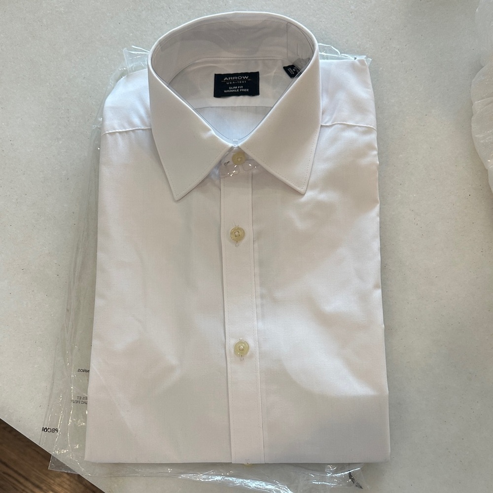 Arrow Men's Classic Light Cream Dress Shirt